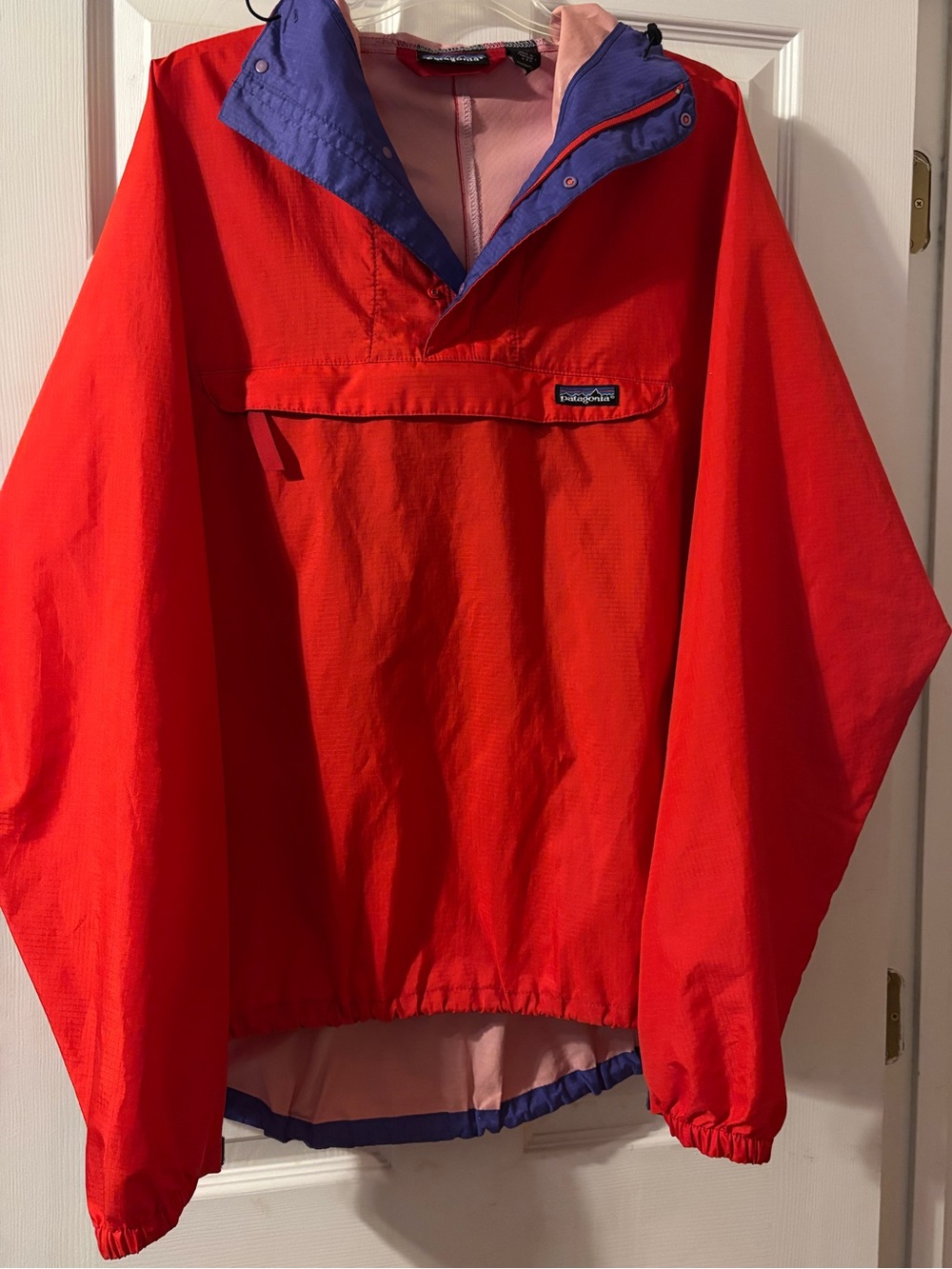 Vintage 1990s Patagonia Pneumatic Pullover Anorak Rain Jacket Red
